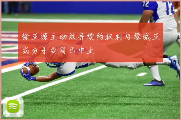 徐正源主动放弃续约权利与蓉城正式分手合同已中止